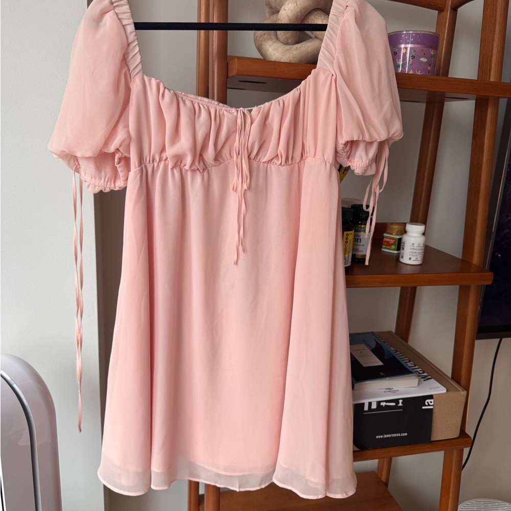 Romantic Pink Off-Shoulder Dress